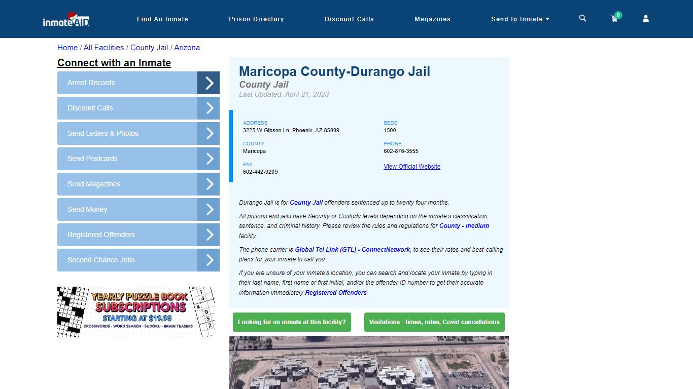Maricopa County-Durango Jail - Inmate Locator - Phoenix, AZ